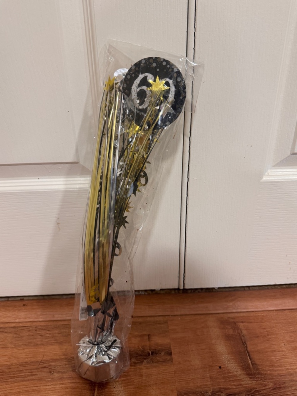 Black & Gold '60' Party Table Centerpiece